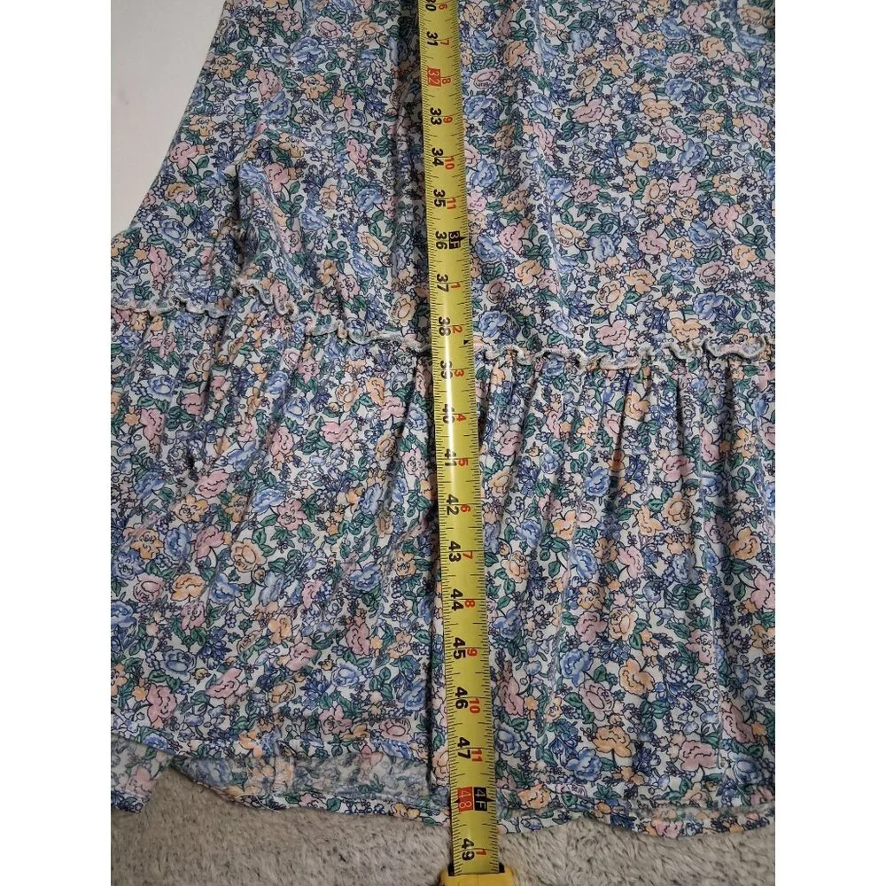 Old Navy Floral Smocked Midi Dress Size Large Milkmaid Peasant Cottagecore Ditzy - Picture 12 of 12